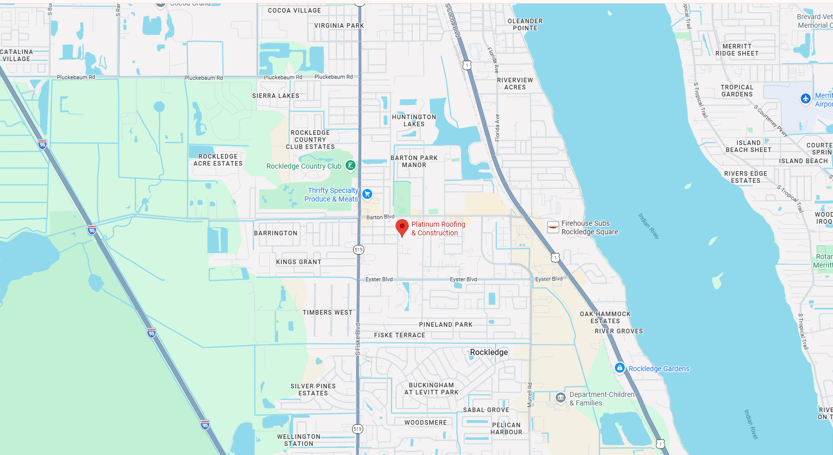 Platinum Roofing map