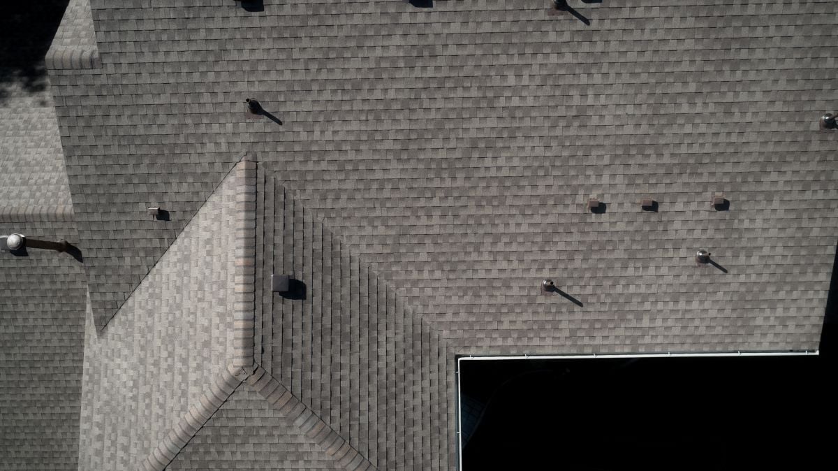 Top of a residential roof