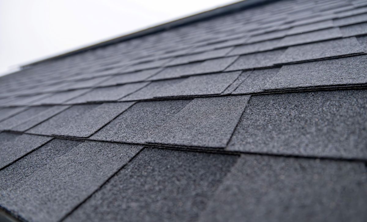 Close-up of asphalt shingles