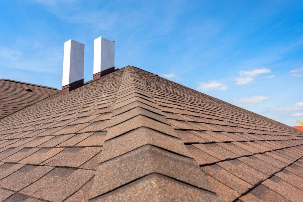 brown asphalt shingles
