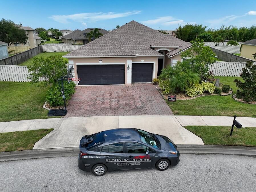 Newly replaced roof by Platinum Roofing